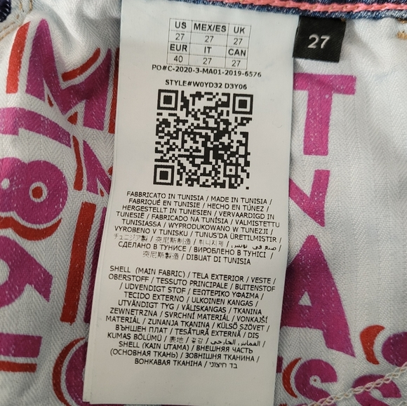 GUESS Denim Skirt Distressed Asymmetric Raw Hem Size 27 - Picture 14 of 15